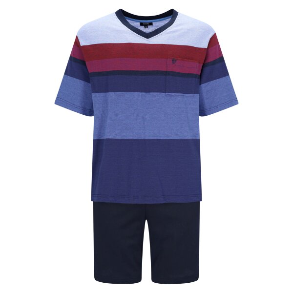hajo Herren Schlafanzug - kurz, Klima-Light, V-Ausschnitt, Shorty