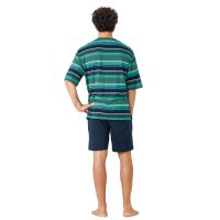 hajo Men Pyjamas - short, Klima-Light, round neckline, shorty Blue/Green 2XL (XX-Large)