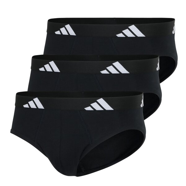 adidas mens briefs, 3-pack - Briefs, Active Flex Cotton, logo, solid colour Black S (Small)