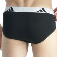 adidas Herren Slip, 3er Pack - Briefs, Active Flex Cotton, Logo, einfarbig Schwarz/Weiß S