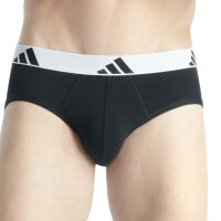 adidas mens briefs, 3-pack - Briefs, Active Flex Cotton, logo, solid colour Black/White S (Small)