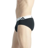 adidas mens briefs, 3-pack - Briefs, Active Flex Cotton, logo, solid colour Black/White S (Small)