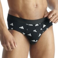 adidas Herren Slip, 3er Pack - Briefs, Active Flex Cotton, Logo, einfarbig Schwarz/Weiß/Blau 2XL