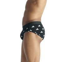 adidas Herren Slip, 3er Pack - Briefs, Active Flex Cotton, Logo, einfarbig Schwarz/Weiß/Blau 2XL