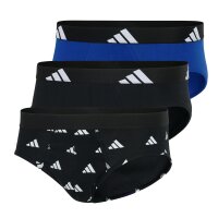adidas mens briefs, 3-pack - Briefs, Active Flex Cotton, logo, solid colour Black/White/Blue 2XL (XX-Large)