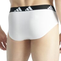 adidas Herren Slip, 3er Pack - Briefs, Active Flex Cotton, Logo, einfarbig Schwarz/Weiß/Grau 2XL