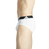 adidas mens briefs, 3-pack - Briefs, Active Flex Cotton, logo, solid colour Black/White/Grey 2XL (XX-Large)