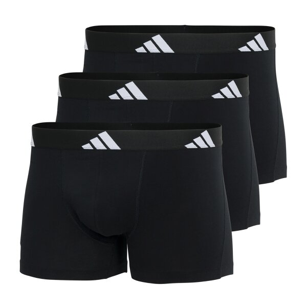 adidas men boxer shorts, 3-pack - trunks, Active Flex Cotton, logo, solid colour Black XL (X-Large)