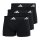 adidas Herren Boxershorts, 3er Pack - Trunks, Active Flex Cotton, Logo, einfarbig Schwarz XL