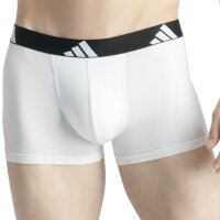 adidas Herren Boxershorts, 3er Pack - Trunks, Active Flex Cotton, Logo, einfarbig Schwarz/Weiß/Grau 2XL
