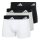 adidas men boxer shorts, 3-pack - trunks, Active Flex Cotton, logo, solid colour Black/White/Grey 2XL (XX-Large)