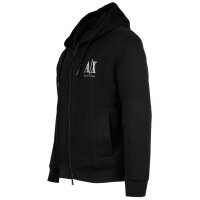 A|X ARMANI EXCHANGE Herren Sweatjacke mit Kapuze - Hoodie Full-Zip, Baumwoll-Mix Schwarz S