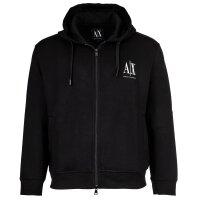 A|X ARMANI EXCHANGE mens hooded sweat jacket - hoodie full-zip, cotton blend Black 2XL (XX-Large)