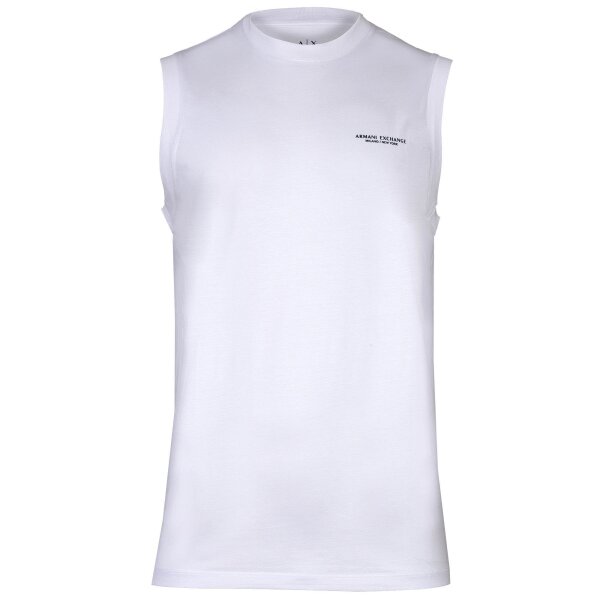 A|X ARMANI EXCHANGE Mens Tank Top - shirt, sleeveless, round neck, logo, cotton White S (Small)