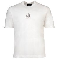 A|X ARMANI EXCHANGE mens T-shirt - round neck, short sleeves, logo embroidery, cotton White XL (X-Large)
