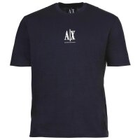 A|X ARMANI EXCHANGE Herren T-Shirt - Rundhals, Kurzarm, Logo Stickerei, Baumwolle Dunkelblau S