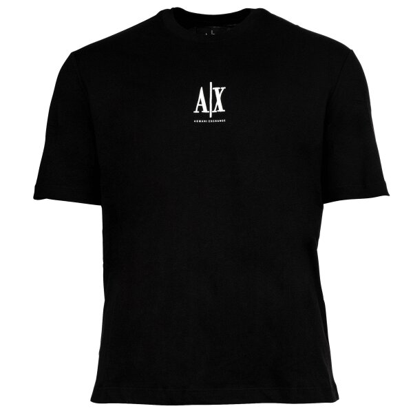 A|X ARMANI EXCHANGE mens T-shirt - round neck, short sleeves, logo embroidery, cotton Black M (Medium)