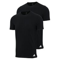 adidas Herren T-Shirt, 2er Pack - Crew Neck Shirt, Active Flex Cotton, einfarbig Schwarz S