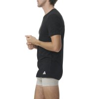 adidas Men T-Shirt, 2-pack - Crew Neck Shirt, Active Flex Cotton, solid colour Black S (Small)