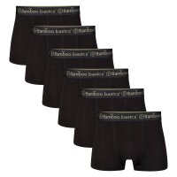Bamboo basics Herren Boxer Shorts, 6er Pack - LIAM Trunks, atmungsaktiv, Jersey Schwarz M
