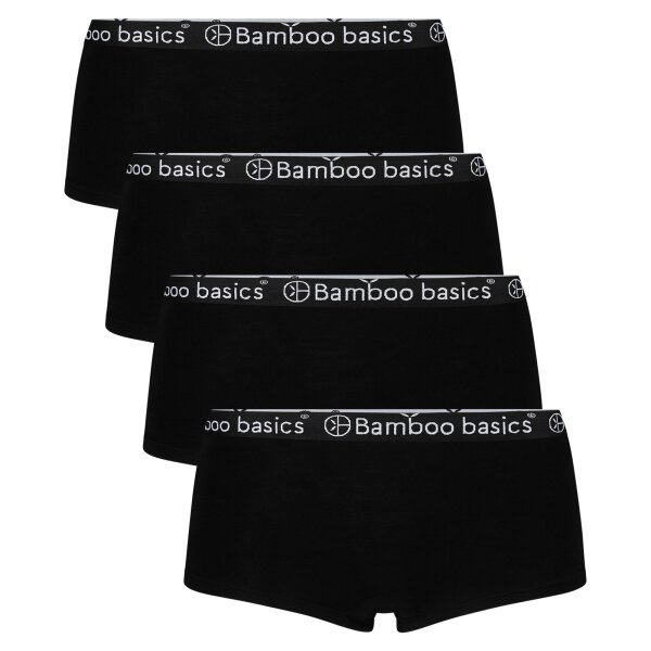 Bamboo basics Ladies Hipster IRIS, 4-pack - Panty, breathable, Single Jersey Black S (Small)