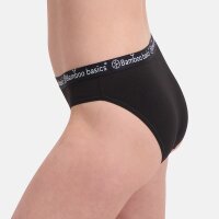 Bamboo basics ladies briefs YARA, 6-pack - Logo waistband, breathable, Single Jersey Black L (Large)