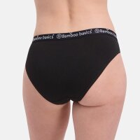 Bamboo basics ladies briefs YARA, 6-pack - Logo waistband, breathable, Single Jersey Black L (Large)
