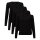 Bamboo basics ladies T-shirt, 4-pack - LARA Logsleeve, vest, round neck, uni Black S (Small)