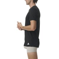 adidas Herren T-Shirts, 2er Pack - V-Neck Shirt Active Flex Cotton, einfarbig Schwarz S