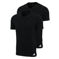 adidas Men T-shirts, 2-pack - V-Neck Shirt Active Flex Cotton, V-neck, solid colour Black S (Small)