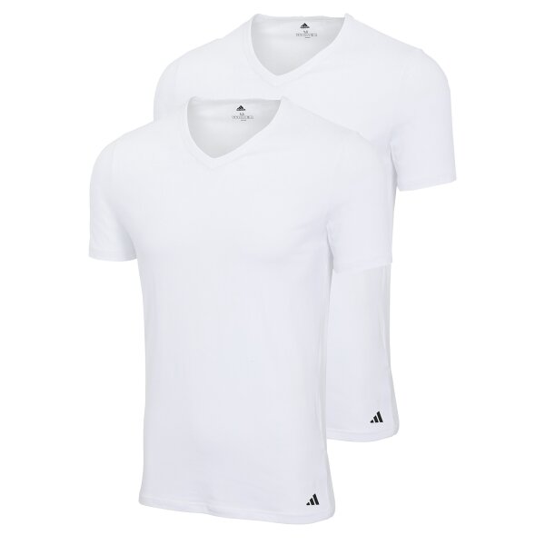 adidas Men T-shirts, 2-pack - V-Neck Shirt Active Flex Cotton, V-neck, solid colour White 2XL (XX-Large)