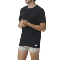 adidas Herren T-Shirt, 3er Pack - Crew Neck Shirt, Active Core Cotton, einfarbig Schwarz M