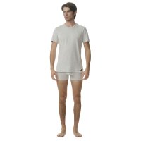 adidas Herren T-Shirt, 3er Pack - Crew Neck Shirt, Active Core Cotton, einfarbig Weiß/Schwarz/Grau 2XL