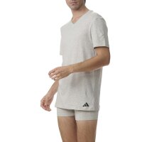 adidas Herren T-Shirt, 3er Pack - V-Neck Shirt, Active Core Cotton, einfarbig Weiß/Schwarz/Grau 2XL