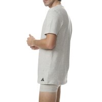 adidas Herren T-Shirt, 3er Pack - V-Neck Shirt, Active Core Cotton, einfarbig Weiß/Schwarz/Grau 2XL