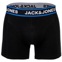 JACK&JONES Herren Boxershorts, 10er Pack - JACLIMES SOLID TRUNKS 10 PACK, Baumwoll-Stretch, Logo Schwarz S