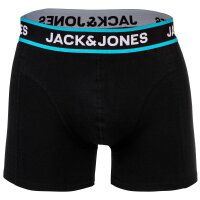 JACK&JONES Herren Boxershorts, 10er Pack - JACLIMES SOLID TRUNKS 10 PACK, Baumwoll-Stretch, Logo Schwarz S