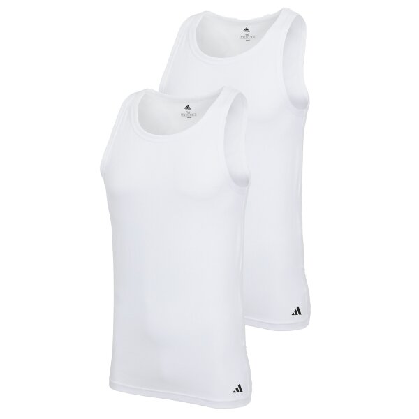 adidas Herren Unterhemden, 2er Pack - Tank Top, Active Flex Cotton, ärmellos, einfarbig Weiß XL