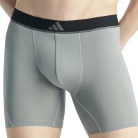adidas Herren Boxershorts, 3er Pack - Boxer Briefs, Active Micro Flex Eco, Logo, einfarbig Schwarz/Grau S