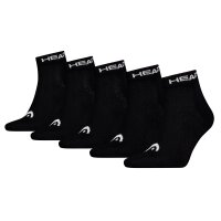 HEAD Unisex Quarter Socken, 5er Pack - ELEMENTS ALL SPORTS QUARTER ECOM, Kurzsocken, einfarbig Schwarz 35-38