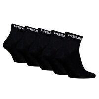 HEAD Unisex Quarter Socken, 5er Pack - ELEMENTS ALL SPORTS QUARTER ECOM, Kurzsocken, einfarbig Schwarz 39-42