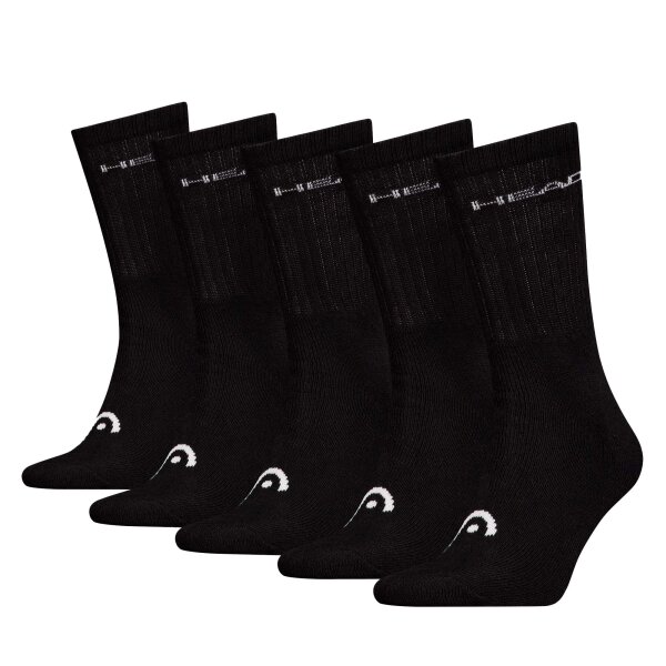HEAD Unisex Socken, 5er Pack - ELEMENTS ALL SPORTS CREW ECOM, einfarbig Schwarz 35-38