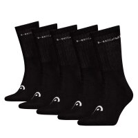 HEAD Unisex Socken, 5er Pack - ELEMENTS ALL SPORTS CREW ECOM, einfarbig Schwarz 35-38