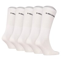 HEAD unisex socks, 5-pack - ELEMENTS ALL SPORTS CREW ECOM, solid color White 39-42 (UK 6-8)