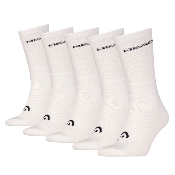 HEAD Unisex Socken, 5er Pack - ELEMENTS ALL SPORTS CREW ECOM, einfarbig Weiß 43-46