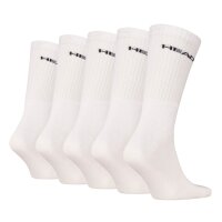 HEAD unisex socks, 5-pack - ELEMENTS ALL SPORTS CREW ECOM, solid color White 43-46 (UK 9-11)