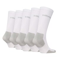 HEAD Unisex Tennissocken, 5er Pack - ELEMENTS TENNIS CREW ECOM, Sportsocken Weiß 35-38
