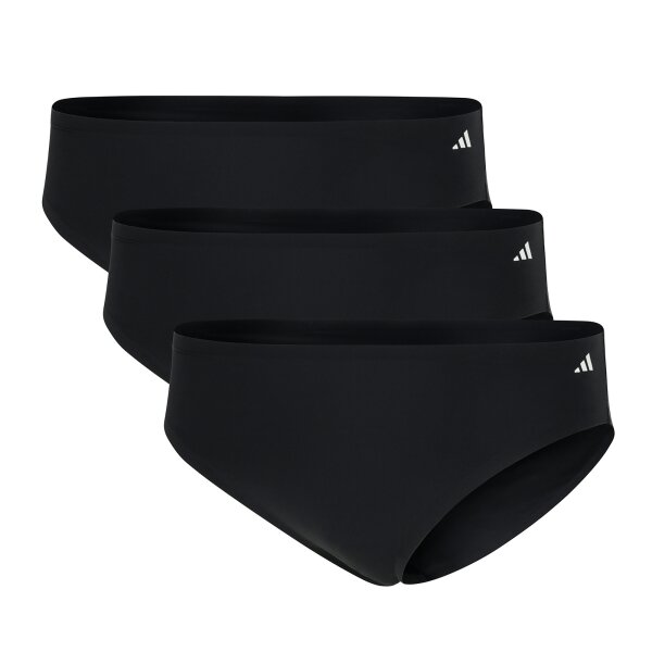 adidas Damen Slips, 3er Pack - Bikinislips, Active Light Flex , Unterwäsche, Logo, einfarbig Schwarz XS