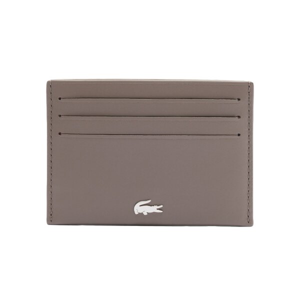 LACOSTE Herren Kreditkartenhülle, echtes Leder - Credit Card Holder, 7,5x11x1cm (HxLxB) Hellbraun