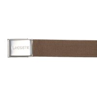 LACOSTE Herren Gürtel aus Stoff - schönes Etui, gravierter Schiebeschnallenverschluss Braun (Morel) 130 cm